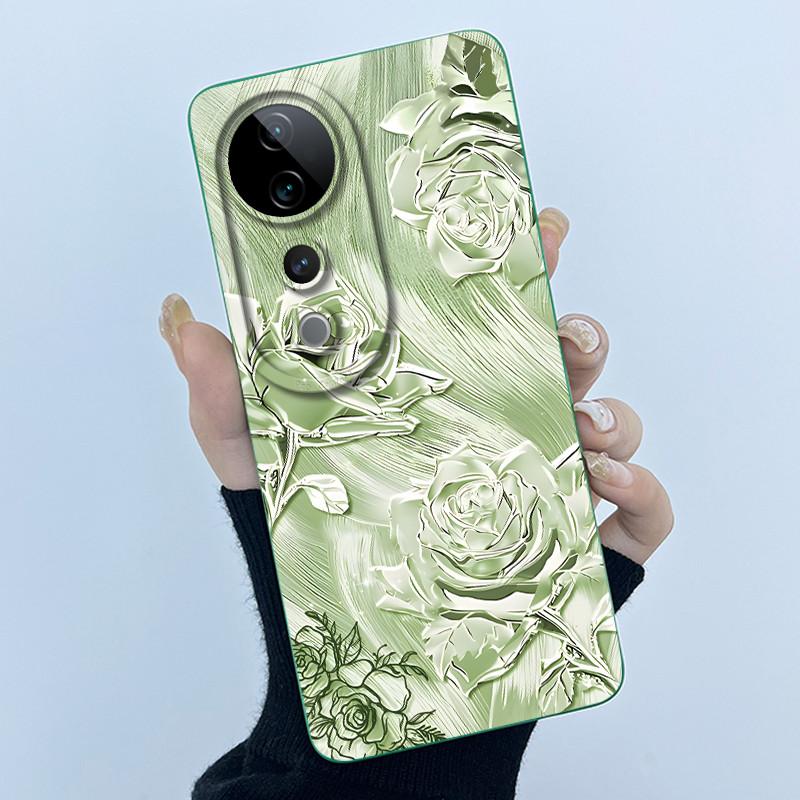 For Vivo V40 Case Vivo V40 Pro V40e Phone Case Vivo iQOO Z9S 5G Fashion Simplicity Flower Shockproof Shell Protection Back Cover