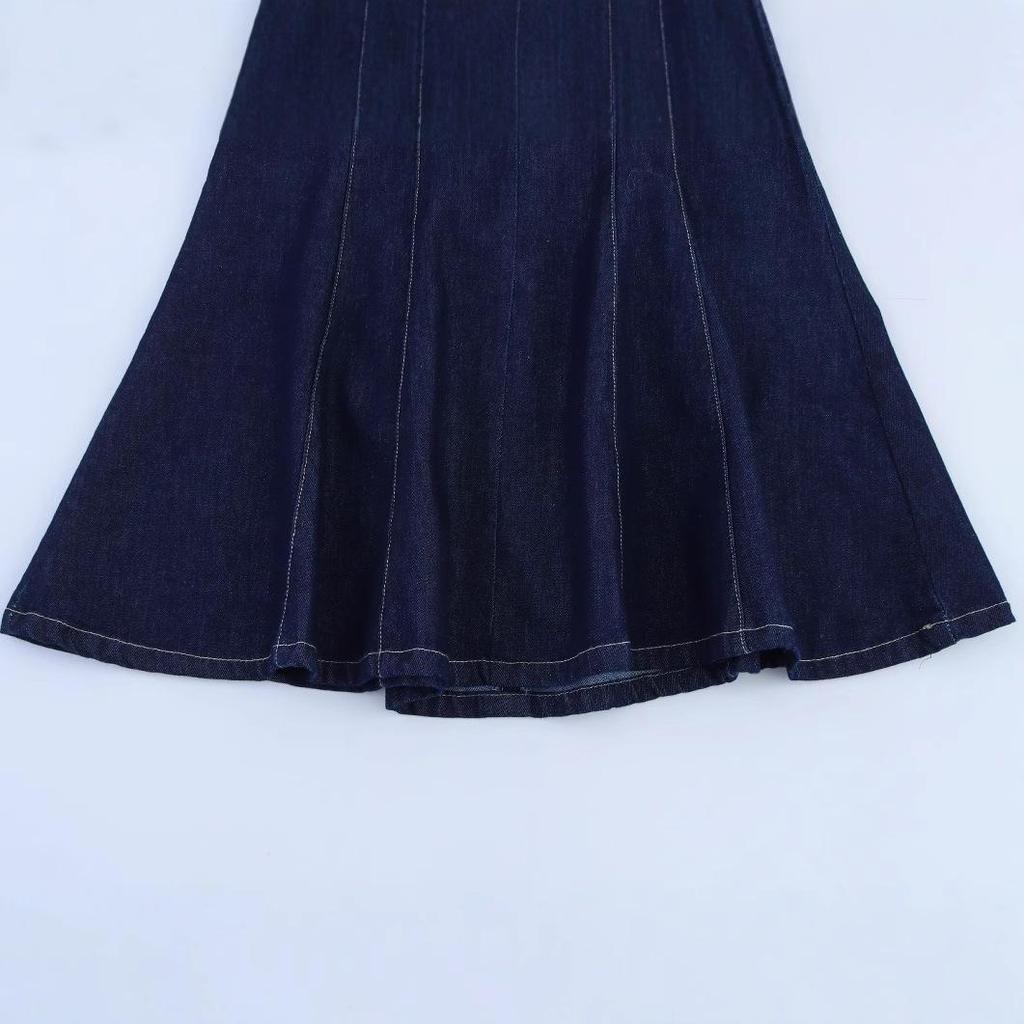 European and American Women's Slim Denim Strappy Dress
