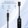Type C to DC521 Power Cable Adjustable Voltages Adapter Cord 5V~20V for Type C Devices with LED Indicator Light