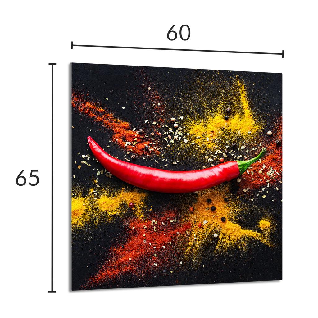 PANEL SZKLANY DO KUCHNI 60x65 Chilli