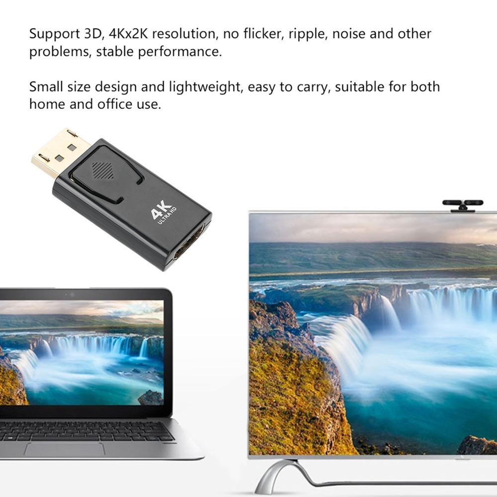 2PCS 4Kx2K Displayport To HD Adapter Plug and Play DP To HD Adapter For HDTV