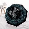 Thors Hammer: Wikinger Symbol T-Shirt - Nordische Mythologie DesignRegenschirm, Tragbarer 3-fach Regenschirm für Damen & Herren, Weihnachtsgeschenk ES154