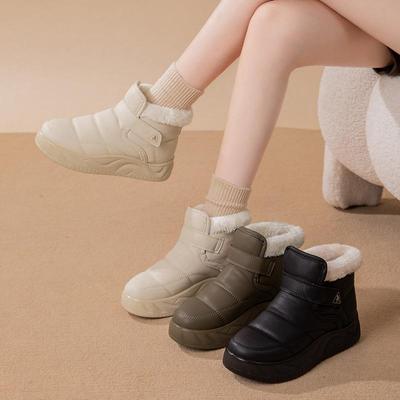 Women's Winter Chunky Platform Snow Boots Non-Slip Water Resistant Ankle Booties With Faux Fur Lining Comfort Warm Walking Short Boot Shoes for Women
