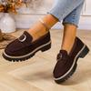 Damen Große Größe Wildleder Slip-On Loafer Freizeitschuhe