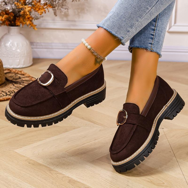 Damen Große Größe Wildleder Slip-On Loafer Freizeitschuhe