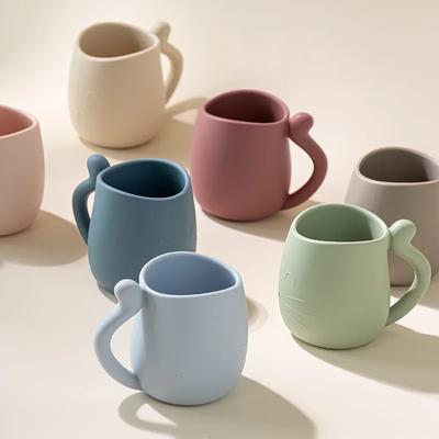 Silikonowy Kubek Odporny na Upadki Uroczy Kubek z Kotem Kubek do Picia w Domu Caneca Kubek na Wodę z Uchwytem Uroczy Kubek Kubek do Płukania Ust