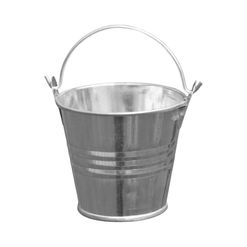 Reusable Mini Bucket Cup with Handle Metal Drinking Cup Creative Tiny Pail Cup  Party 1PC