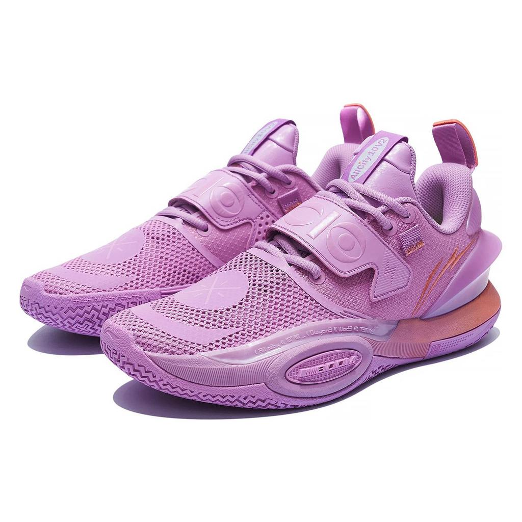 New LiNing All City 10 V2 ' Lavender ' Cushioned Slip Resistant Lightweight Rebound Low Top Basketball Shoes Purple ABAS059-9