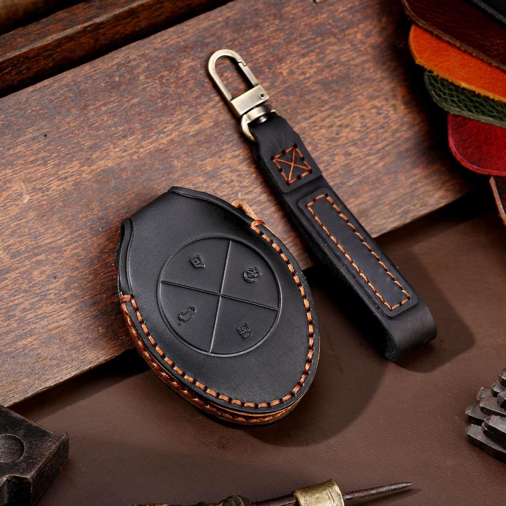 Car Key Fob For Xpeng Xiaopeng P5 P7 G9 G3I    4 Bottons Leather Car Key Case Cover Shell  Accessories