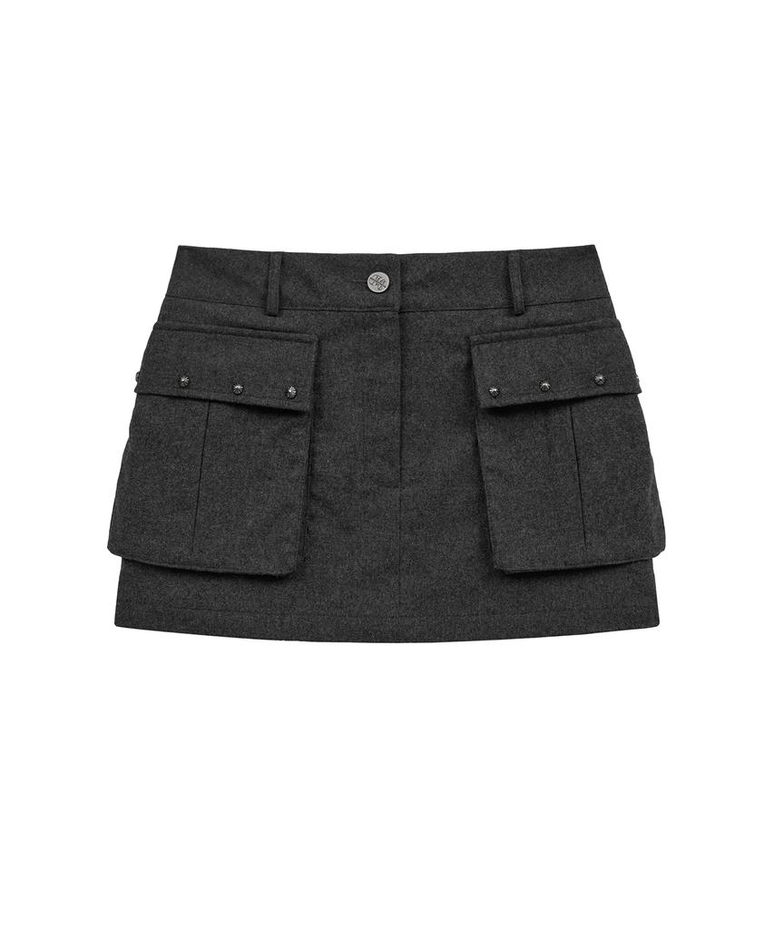 Midnight Move Wool Pk Skirt (Dark Gray)