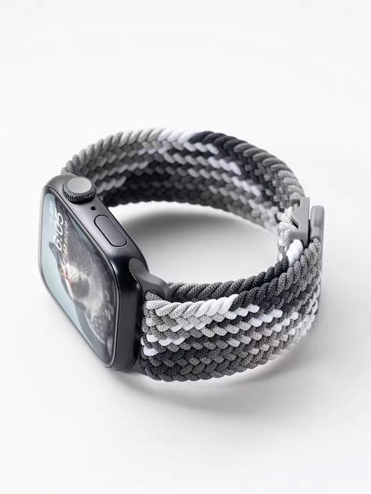 Straps For Apple Watch Ultra 2 Band 49mm 44mm 45mm 41mm 46mm 42mm Braided Solo Loop Elastic Bracelet iWatch Series 9 8 7 6 3 10