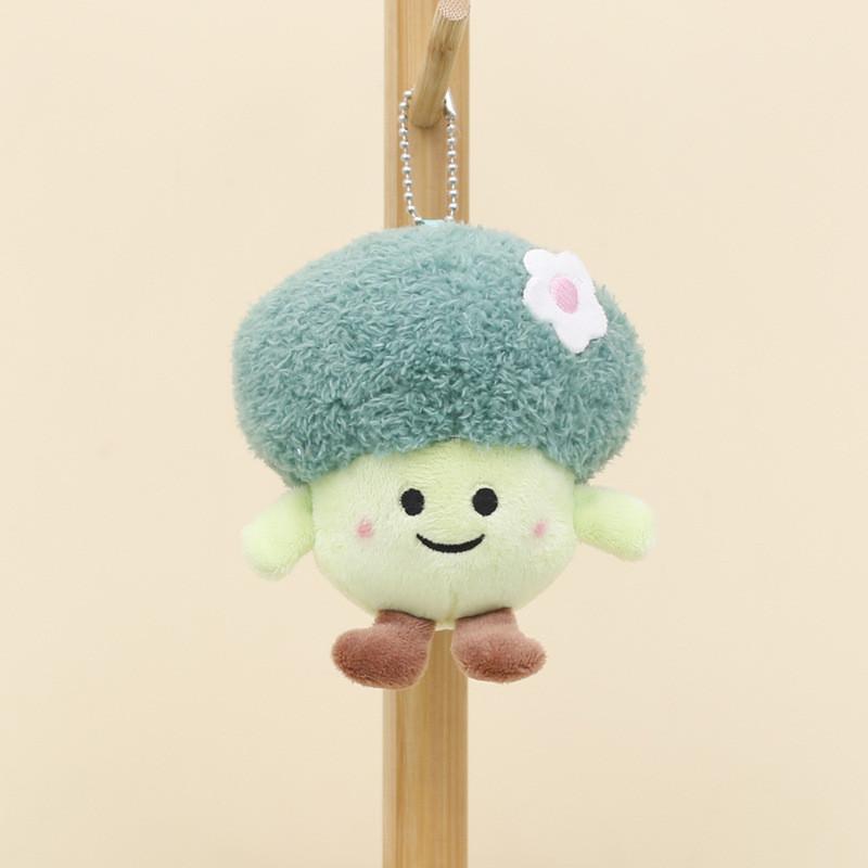 Adorable Plush Vegetable Keychain Soft Broccoli Pp Cotton Stuffed Toy Accessory