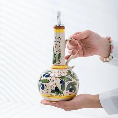 Ceramic Environmental Protection Olive Oil Bottle Oil Vinegar Bottle Kitchen Seasoning Drainage Bottle Kitchen Utensils