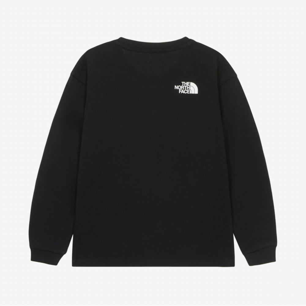 [north Space Kids Official] Nt7tr50s Kids Essentials Long Sleeve Round Tee Black