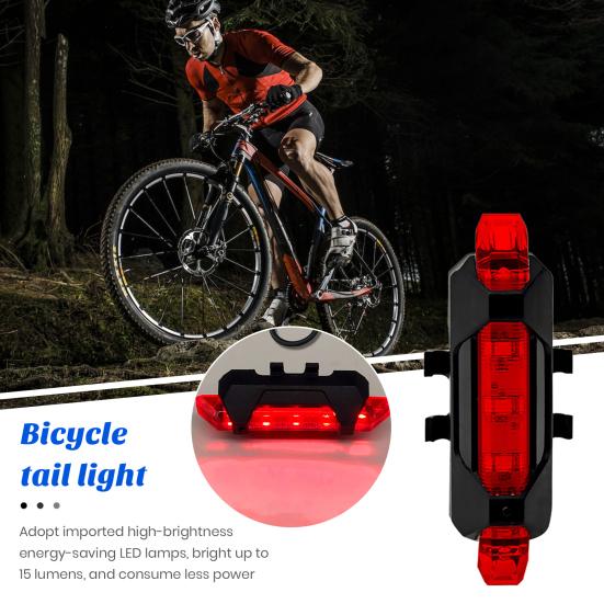 Universal LED Bike Tail Light Super Bright Waterproof USB Rechargeable Simple Installation Bicycle