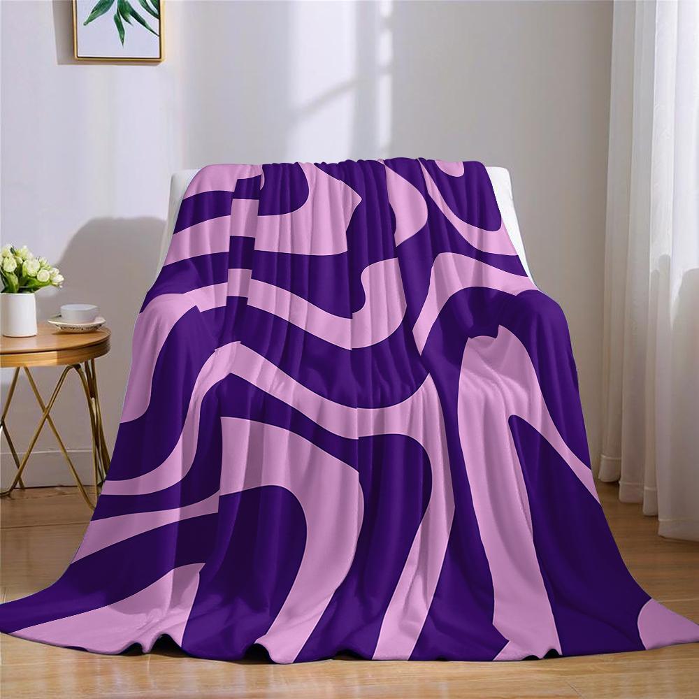 Lilac Wave Flannel Blanket Warm Soft Halloween Christmas Couch Warm Cozy Decorative Decor Gift For All Season