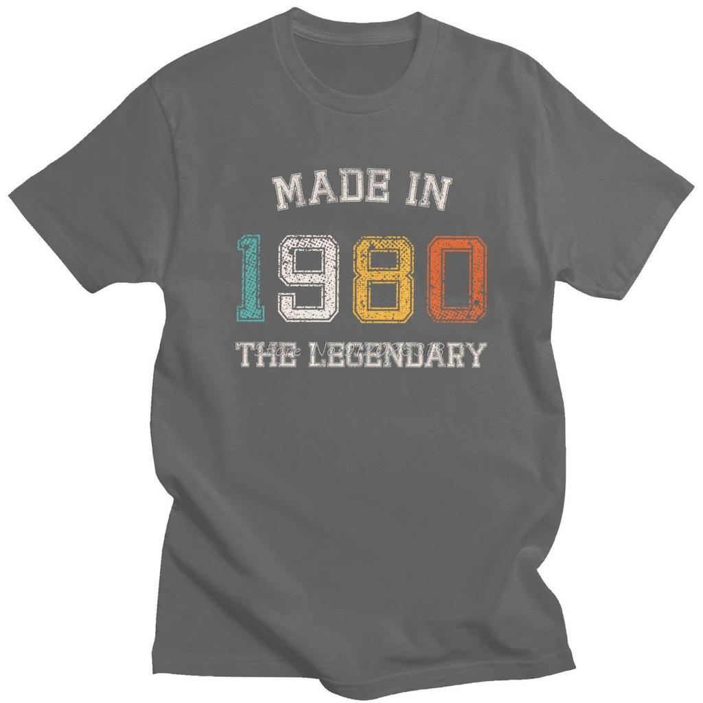 Made In 1980 T Shirt Men Cotton The Legendary Are Born In 1980 Tshirt Birthday Gift Tee Top ShortSleeve Urban Tshirt Gift