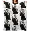Jarvis Cocker Outline V Sign Artwork with Autograph Clear Background Iconic Throw Blanket Stuffeds Plaid Blankets