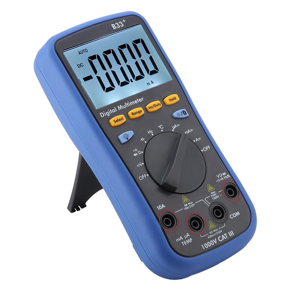 B33+ LCD Display Digital Bluetooth Multimeter for Measuring ACDC Voltage Current Resistance