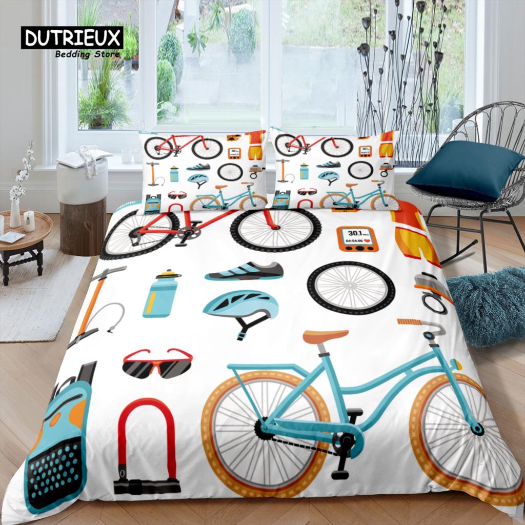 

Comforter Home Living Luxury 3D Bike Racing Bedding Set Bike Gear Queen And King Eu/Us/Au/Uk Size Comforter Bedding Comforter (quilt)-EU Single(135*200cm)3pcs