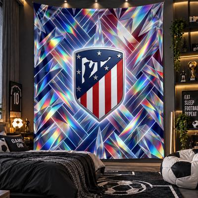 Wall Hanging Tapestry Atletico Madrid Print Cloth for Living Room Bedroom Home Decor