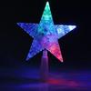 1 STK Fargeskiftende Xmas Juletre Topper Stjerne Skinnende Roterende Lys Fest LED Lampe Dekorasjon