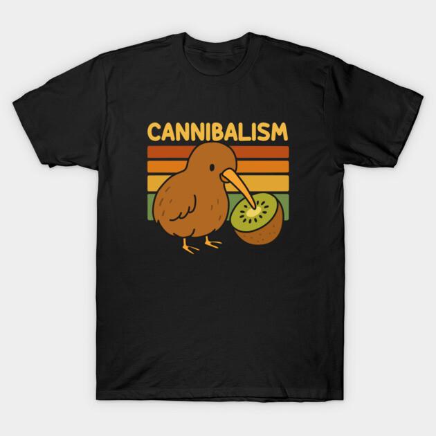 Bird Eating Kiwi Cannibalism Street Fashion Trend TShirt Mens and Womens Luxury Brand Top M