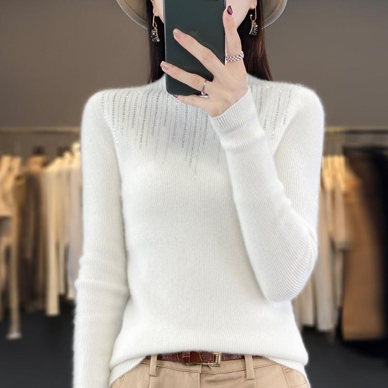 Women S Slim Fit Half Turtleneck Pullover Knit Sweater For Base Layer