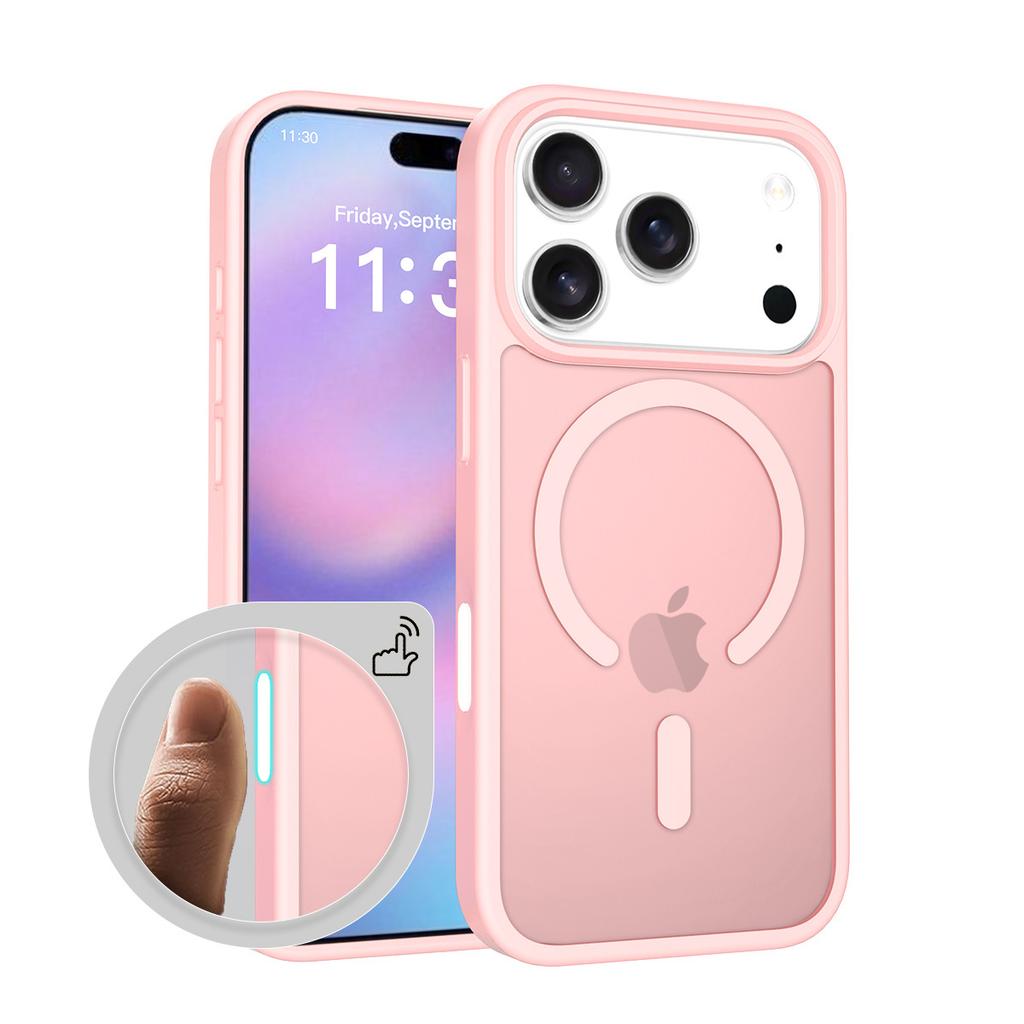 For Apple 17 Mobile Phone Case Frosted Translucent Magnetic with Camera Ai Button 16promax Anti-fall Protective Case
