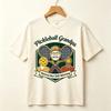 Pickleball Grandpa Retired But Still Winning Vintage Shield Crest Graphic T Shirt Unisex Casual Cotton Short Sleeve Tops Funny