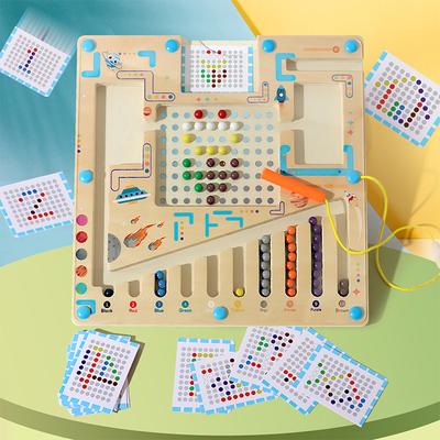 Magnetic Sorting Games Montessori Puzzle Toys Maze Board Learning Color Counting Number Classification Wooden Educational Toys