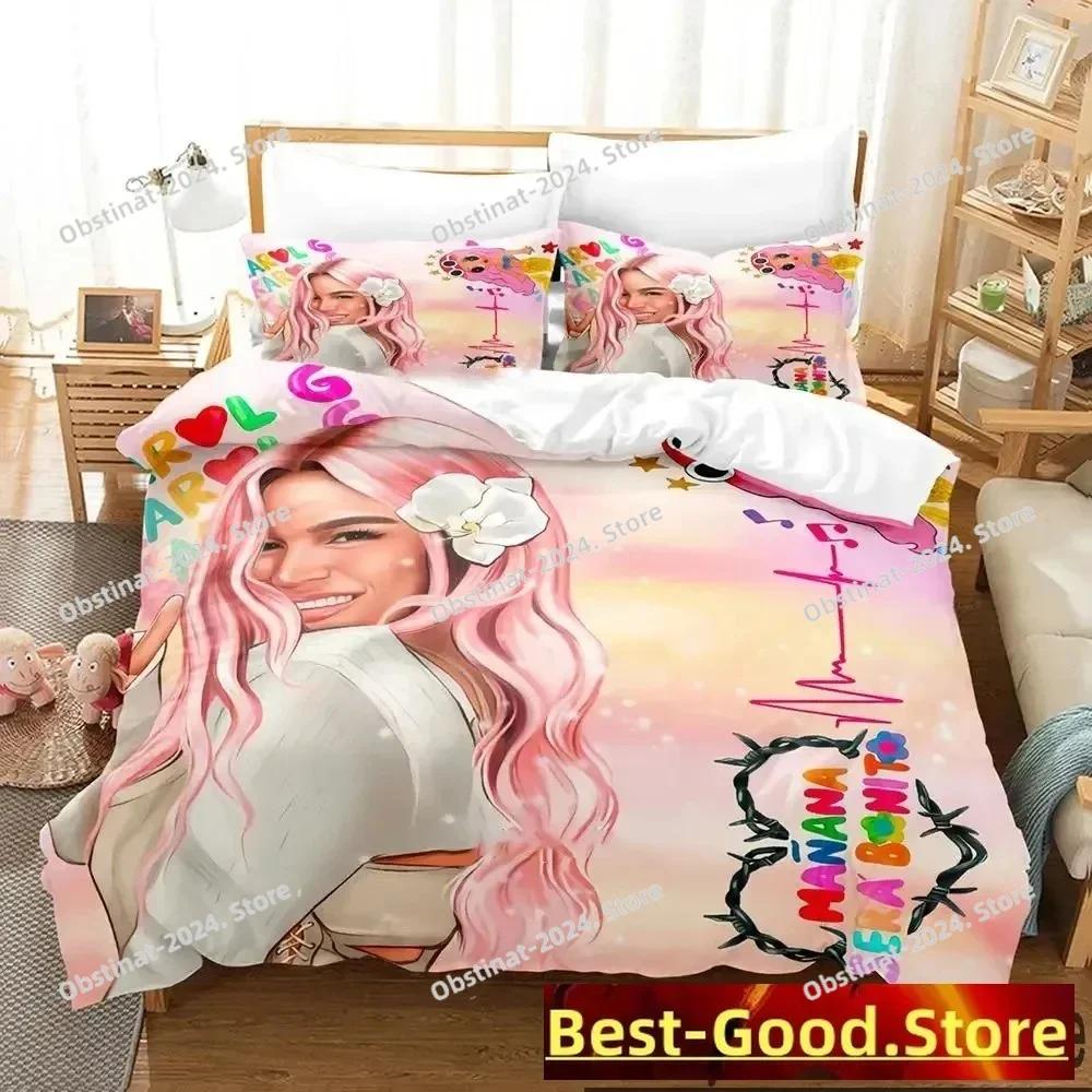 

3D Karol G Mana Sera Bonito Bichota Beding Set Print With Pilowcase Bed Soft Duvet Cover Soft Single Double Quen Super King-Sized Dimensionsd 120*200cm Single