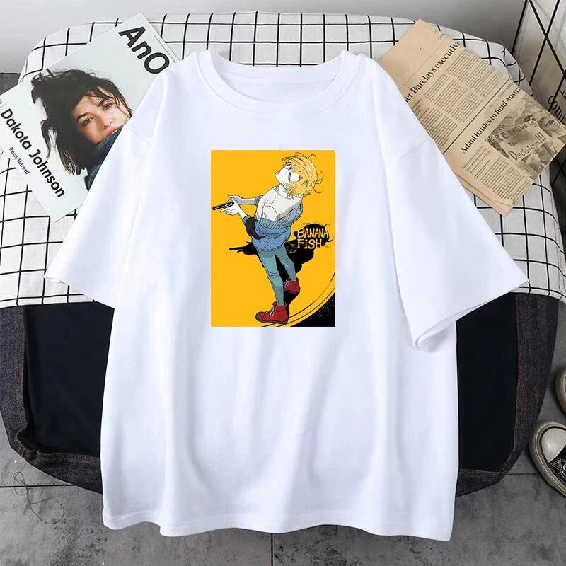 BL Japonské Anime Banánové Ryby Dámské Tričko Kreslený Chlapecká láska Unisexga Topy Unisex Ležérní Móda Streetwear Unisex Pár Oblečení