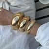 Exaggerated Metal Large Glossy Bracelet Bracelet Design Sense Geometric Round Wide Bracelet