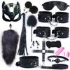 Sex toys for Women Bdsm Sex Bondage Set Handcuffs Whip 40CM Fox Tail Anal Plug Adult Games