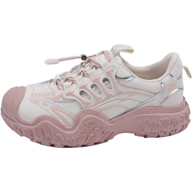 

Кожаные кроссовки, белый олень, те же уродливые скальные туфли, новинка весны и осени 2025 года, спортивная обувь для походов на открытом воздухе для женщин 40 розовый