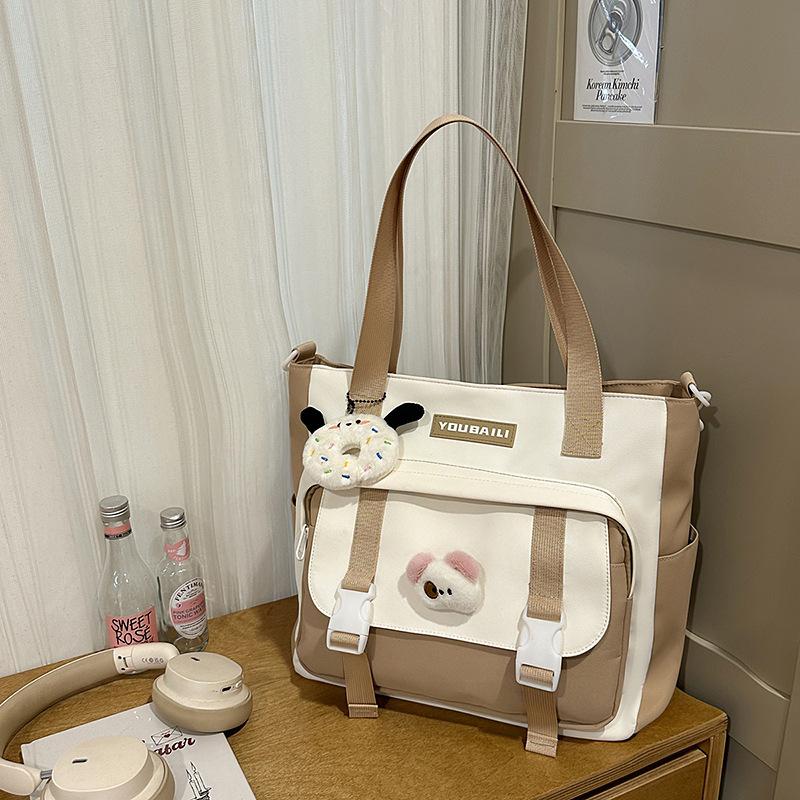 New High-value College Style, Fresh and Sweet Backpack, Contrasting Color Splicing Make-up Bag, Junior High School Student Backpack