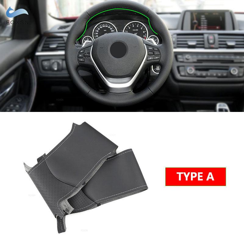 Potah na volant pro BMW řady 1 2 3 F20 F21 F22 F30 F34 F36 Perforovaný kožený lem z mikrovlákna s jehlami a