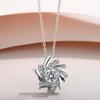 S925 Sterling Silver Moissanite Windmill Pendant Necklace for Women - Elegant French Clavicle Chain