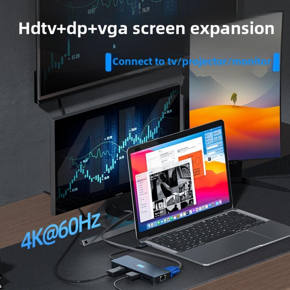 11 in 1 Type C Docking Station USB 3 2 Expander with Gigabit Ethernet Port for Laptop