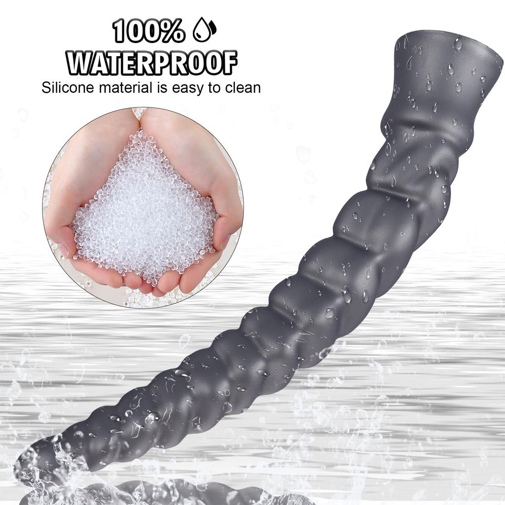 Extra Long Anal Plug with Spiral Design - Giant Threaded Butt Plug for Men & Women, Stretching Trainer, Realistic Dildo for Advanced Play