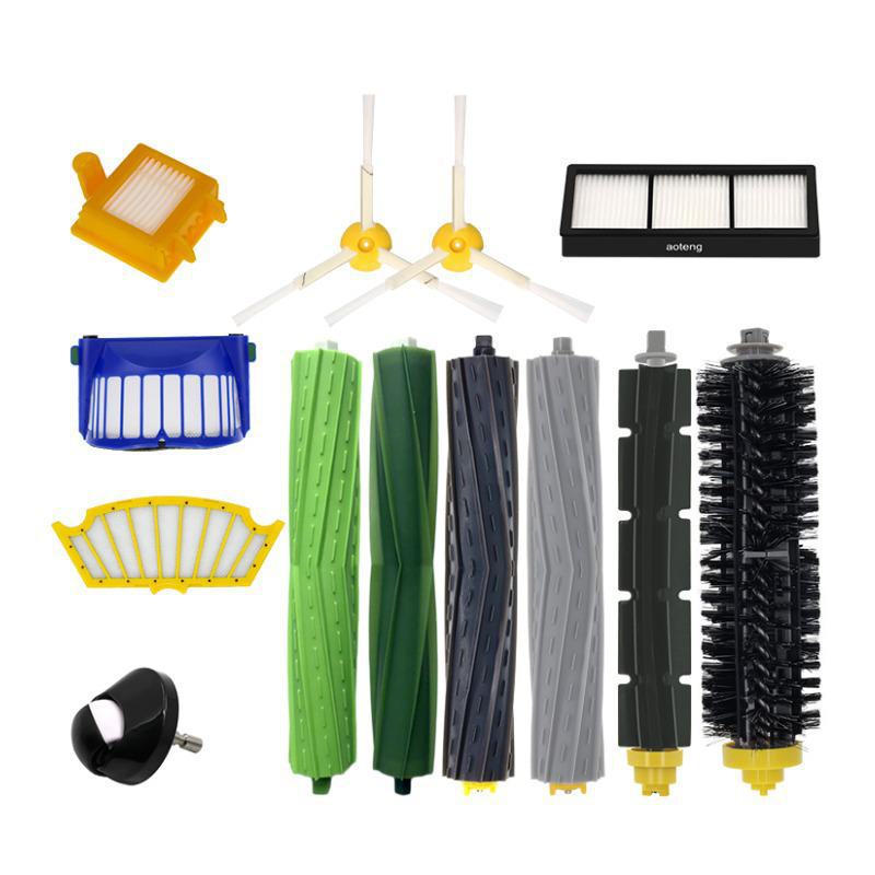 Kompatibles Filter- & Bürsten-Kit für iRobot Roomba 5-8/i7 Serie: Beinhaltet Filter, Walzenbürste, Seitenbürste und Universalrad.