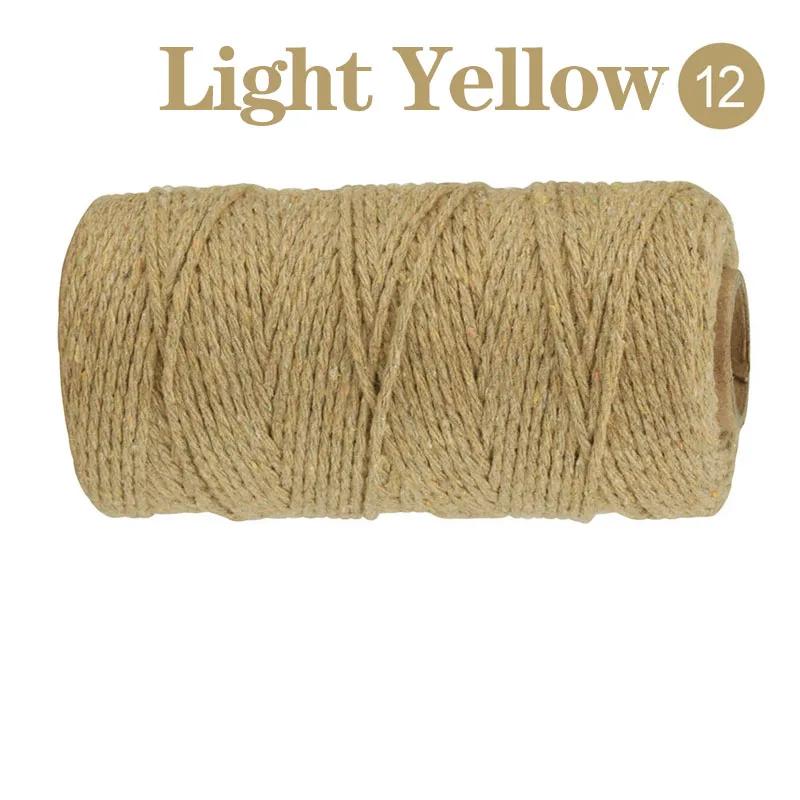 2mm 100M Macrame Cord Corda di cotone Spago Filo Stringa Artigianato Cucito fai da te Fatti a mano Arazzi Boemia Festa di nozze Decorazioni per la casa