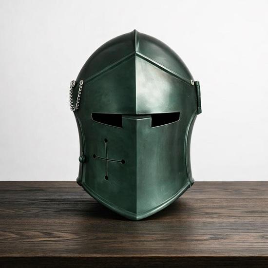 

Medieval Knight Helmet, Crusader Style Armor Display, Metal Historical Cosplay Costume