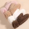 Anti-cold Keep Warm Thickened Gloves Winter Solid Color Warm Gloves Students Fashionable and Cute Multi-finger Windproof Gloves