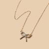Bow Necklace Wholesale European and American Jewelry Simple Fashion Pendant Women's Alloy Diamond Neck Chain Sweater Chain