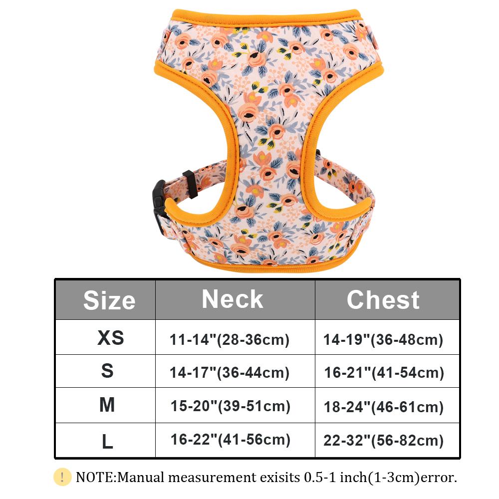 Fashion Printed Nylon Dog Harness Reflective French Bulldog Pug Harness Dog Vest For Small Medium Dogs Cats Walking Training