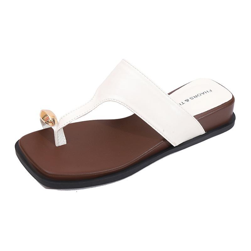 Height-increased thick-soled wedge heel set, toe-cool slippers, women's summer outer wear new models with skirts, beach sandals, flip-flops