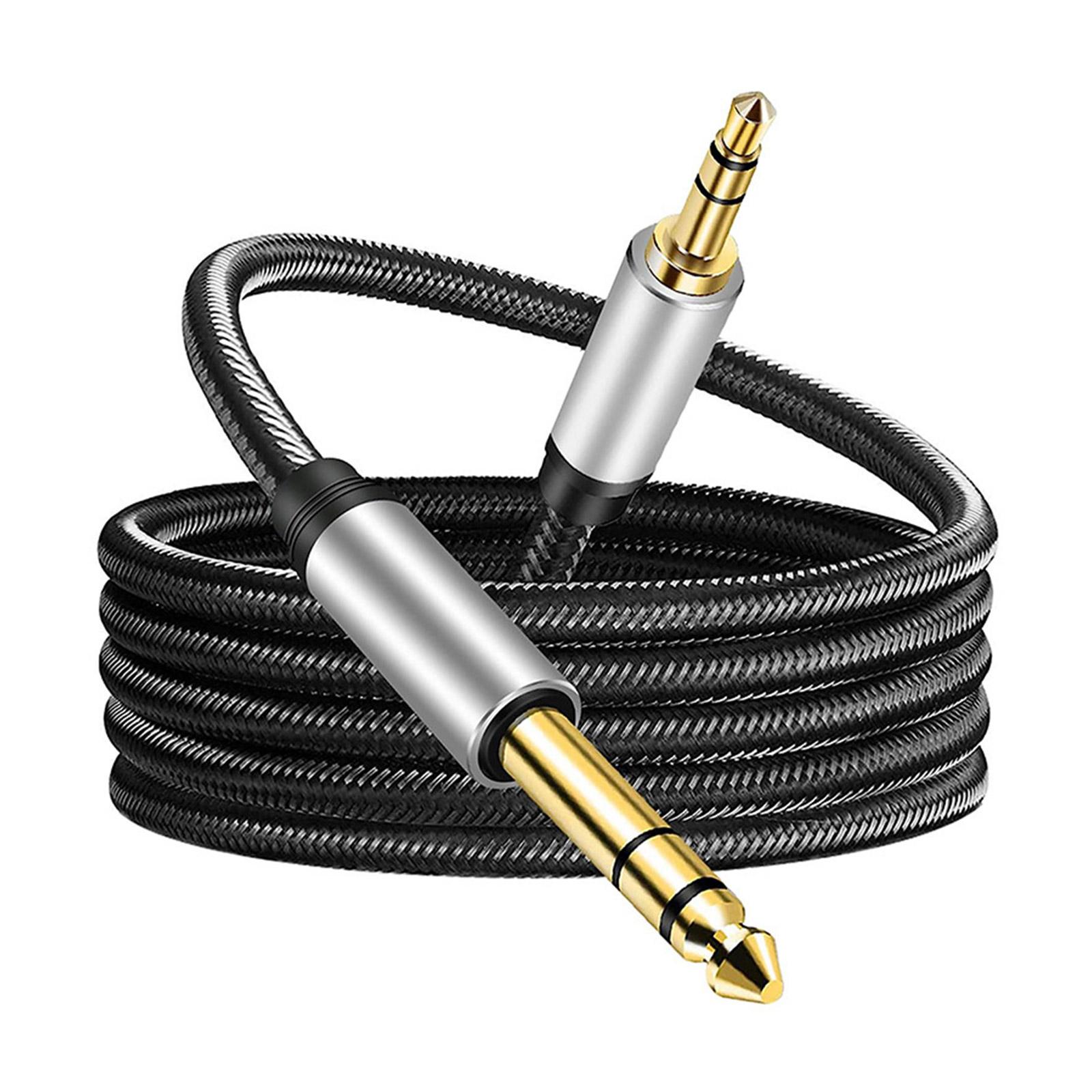 

1/8 to 1/4 Stereos Cable 3.5mm TRS to 6.35mm Music Cable Guitar to Male Cord Nylon Braideds for Laptop Home Theater 1