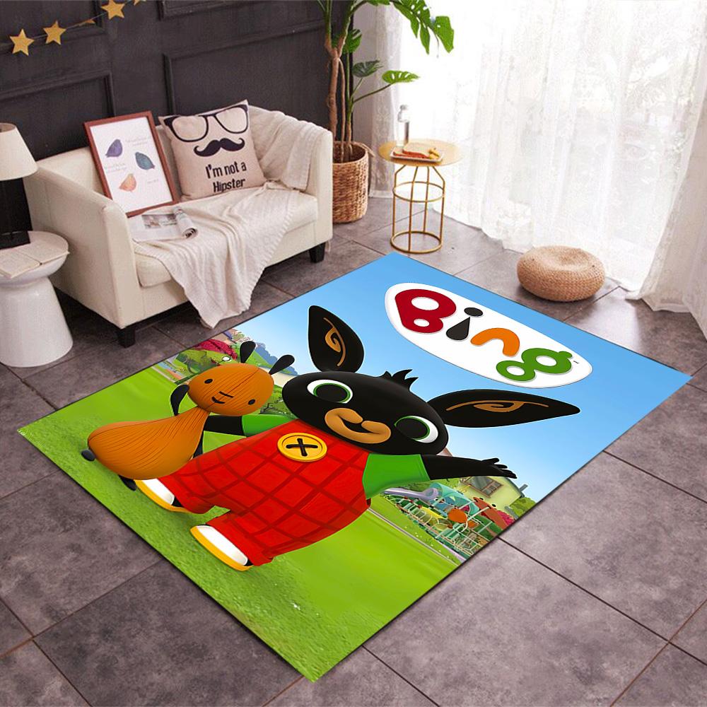 Bing's Colorful Adventure Themed Anti-Slip Rugs - Polyester Home Decor, Suitable for Bedrooms, Living Rooms, Doorways, Studios, and Decorations